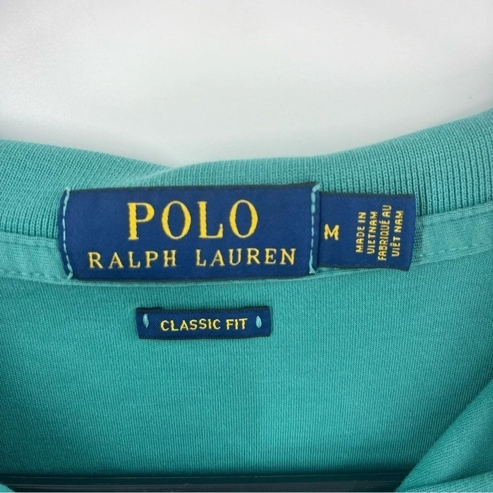 Polo‎ Ralph Lauren Mens Classic Fit Short Sleeve Cotton Polo Shirt Teal Green M